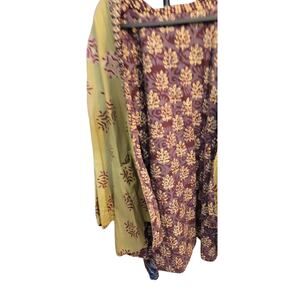 Kantha kimono with embroidery and pockets
